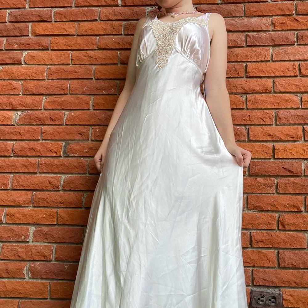 SOLD Vintage satin lace slip dress - Picture 15 of 15